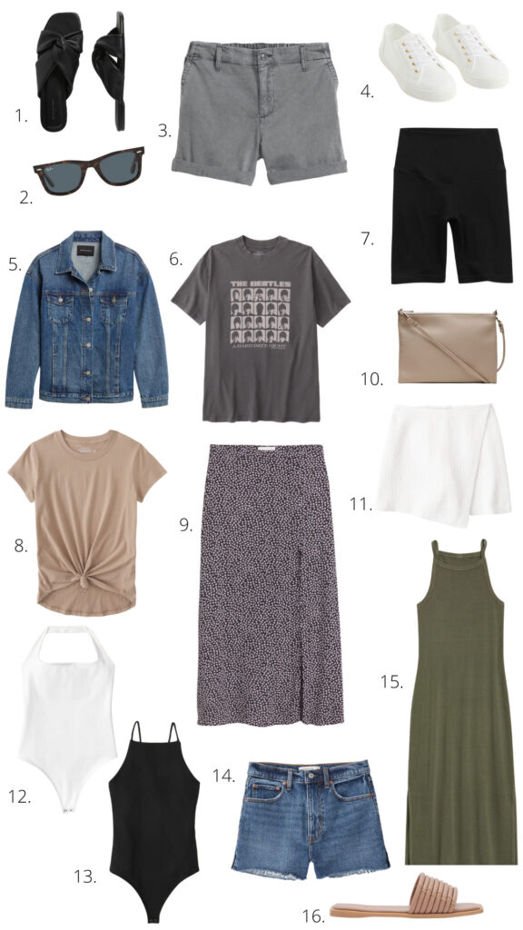Elisha from Our Aesthetic Abode made a collage of 16 different versatile neutral items for women.