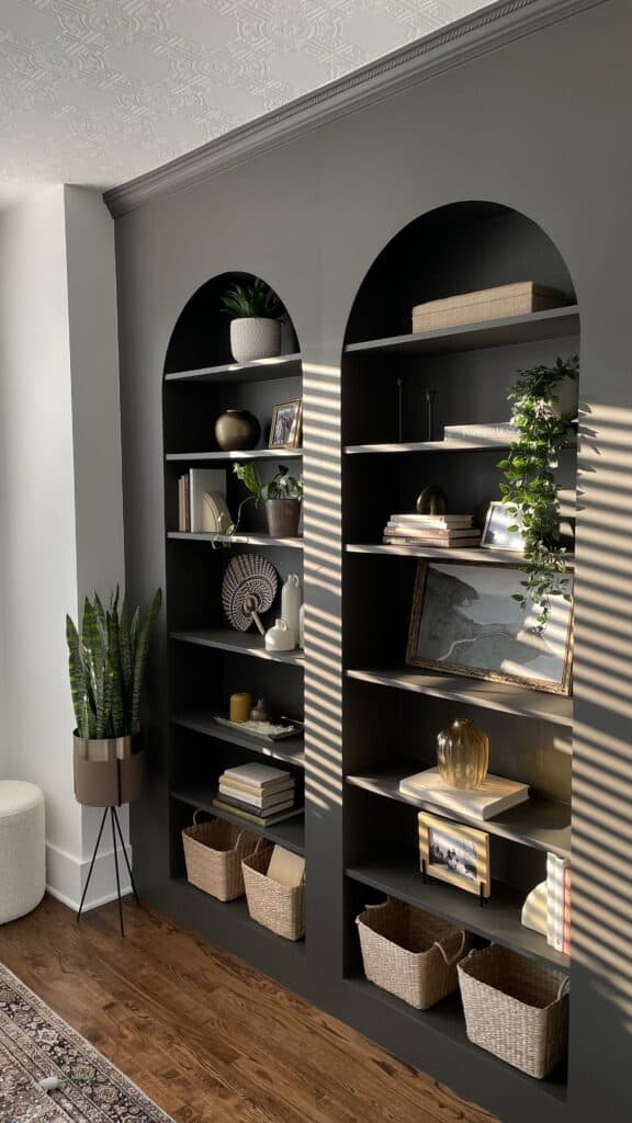Ikea Hack- two built-in arched billy bookcases