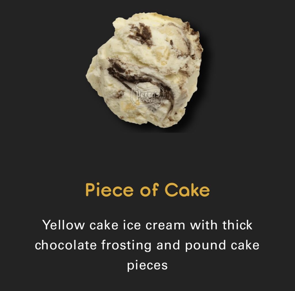 a picture of a scoop of Perry's piece of cake ice cream