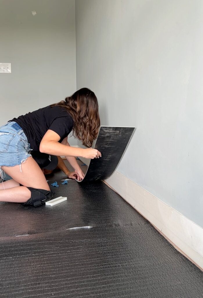 clicking in the first row of vinyl plank flooring