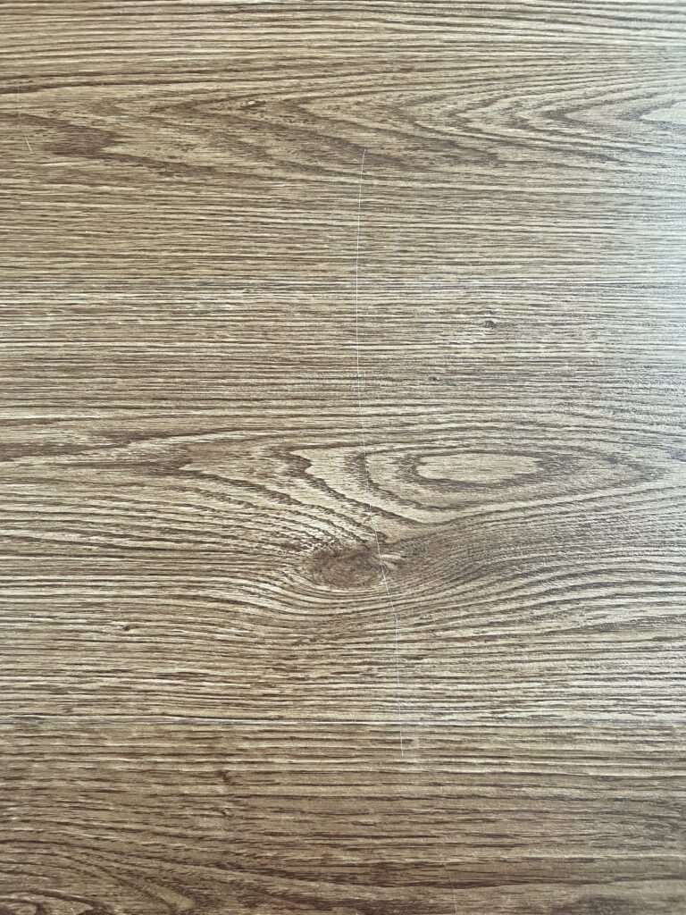 A scratch in LifeProof vinyl plank flooring