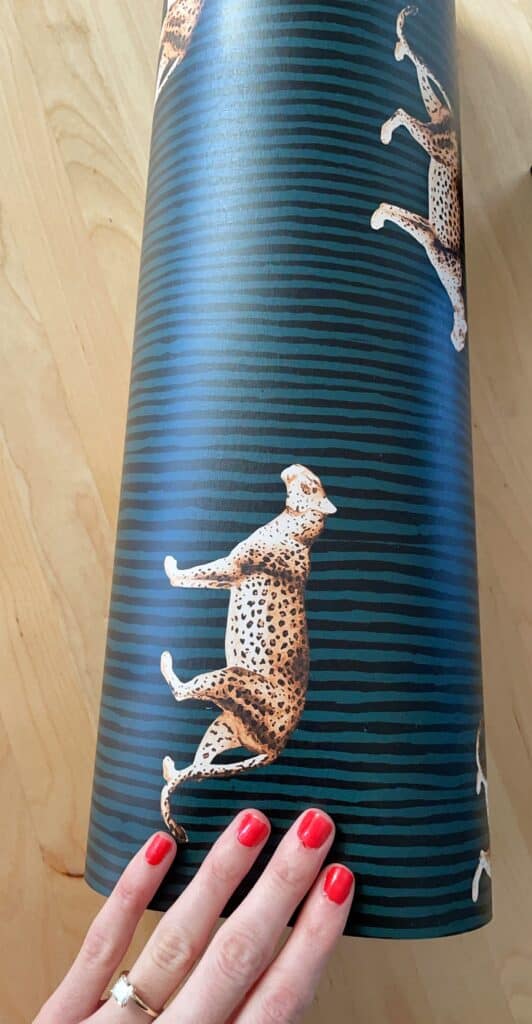 a bold leopard print peel and stick wallpaper