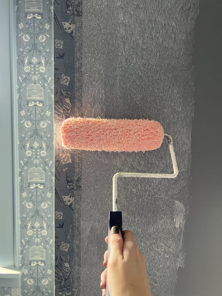 applying wallpaper paste for the second panel of an outside corner