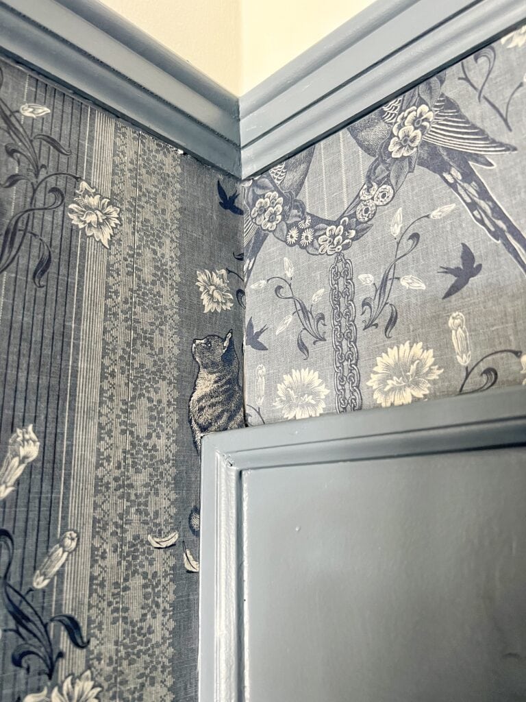your pattern may not match up for the last corner of wallpapering