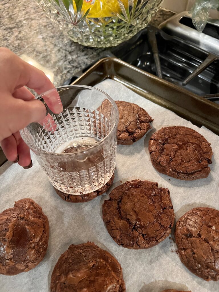 homemade brownie cookies for peppermint ice cream sandwiches