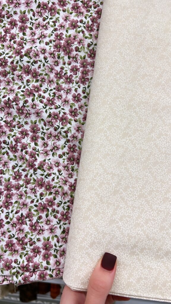 two non-stretch cotton fabrics for a diy lampshade makeover