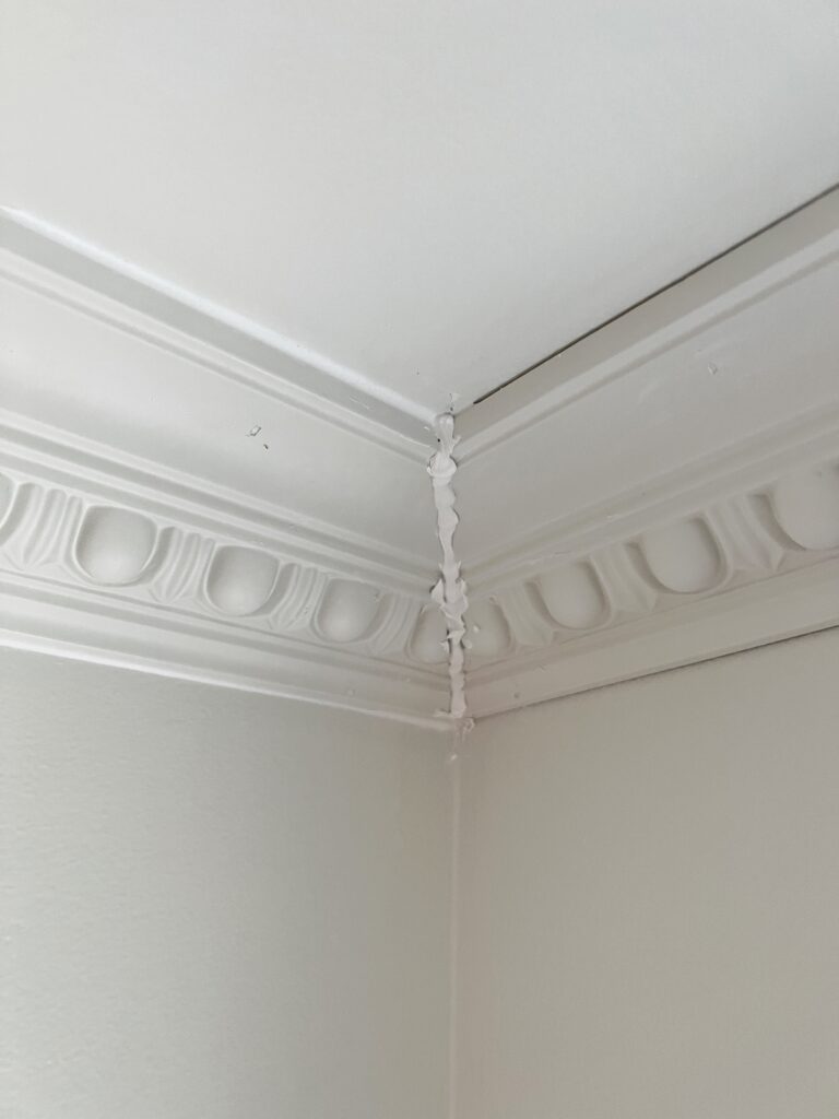 caulking the corners of crown moulding