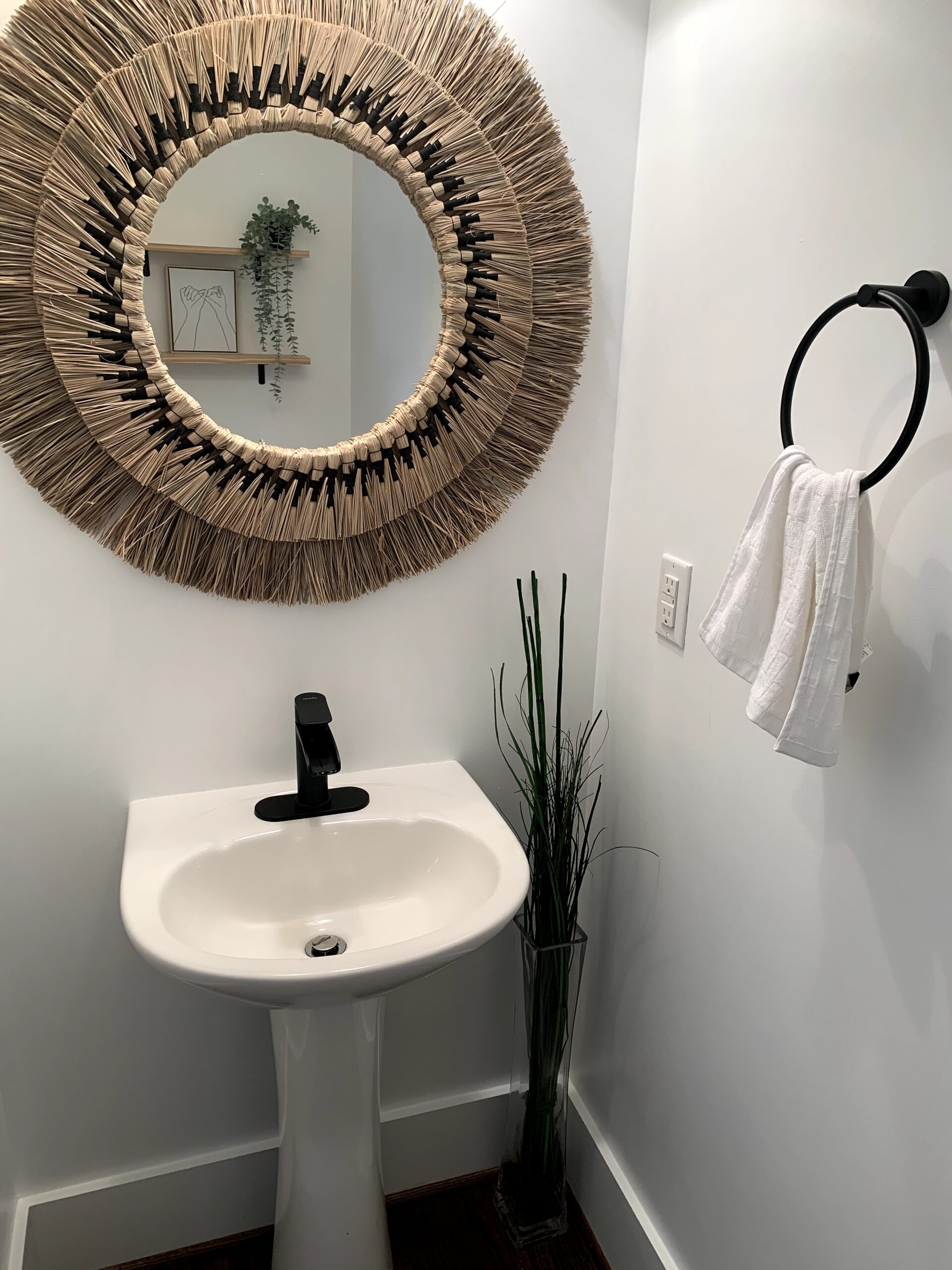 DIY Peel and Stick Wallpaper Powder Room Makeover | Our Aesthetic Abode