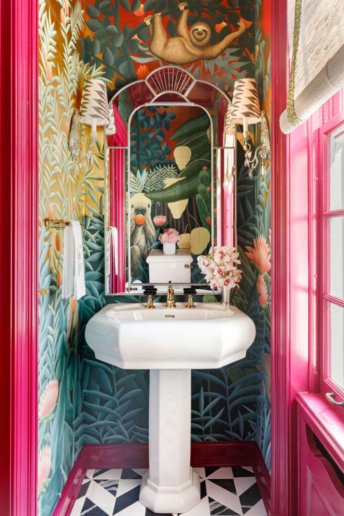 colorful powder room design Sarah Vaile