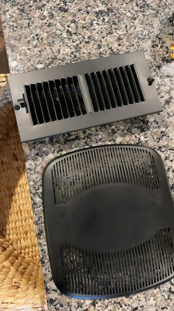 Vent covers spray painted black