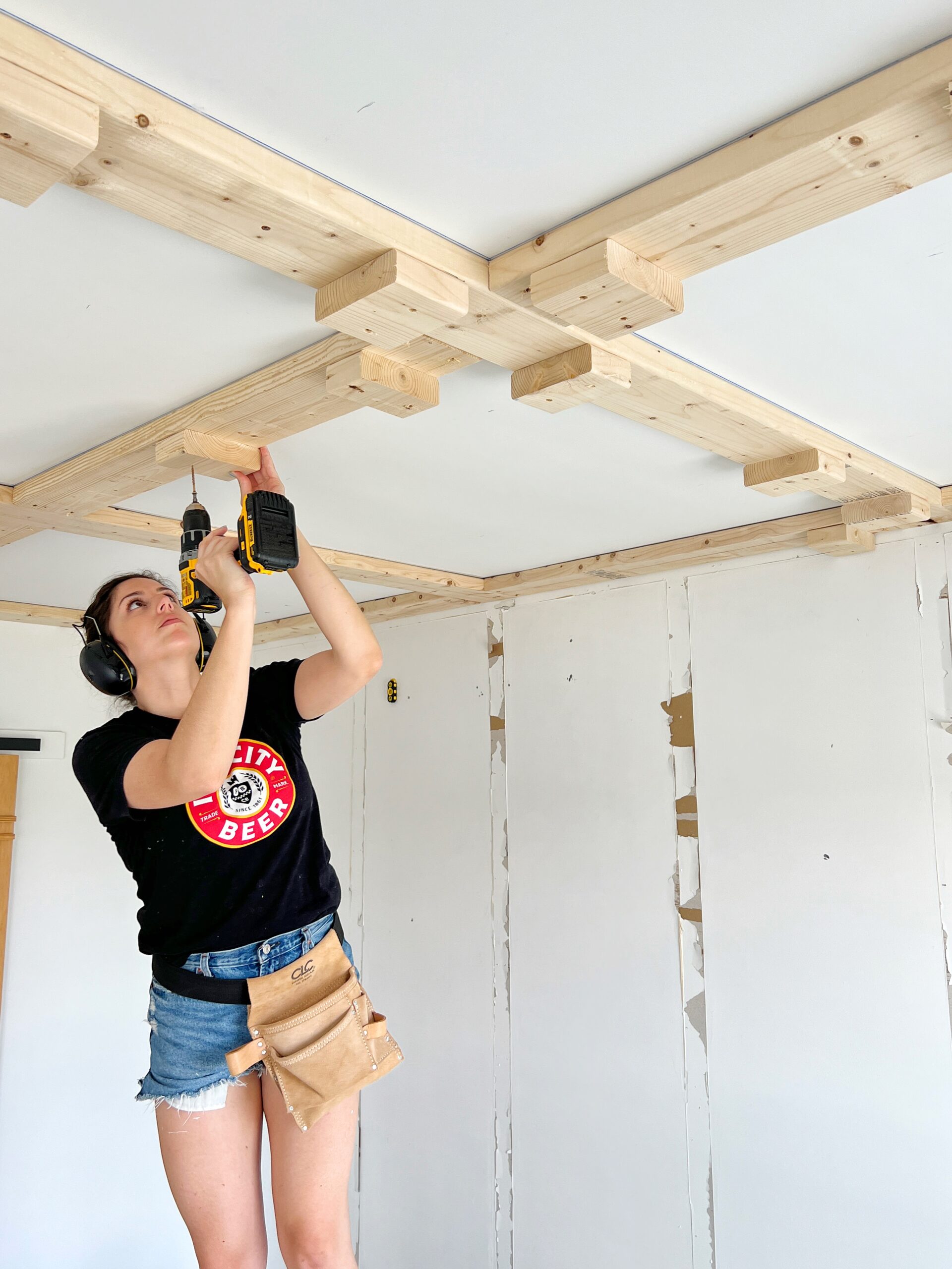 how to install a coffered ceiling