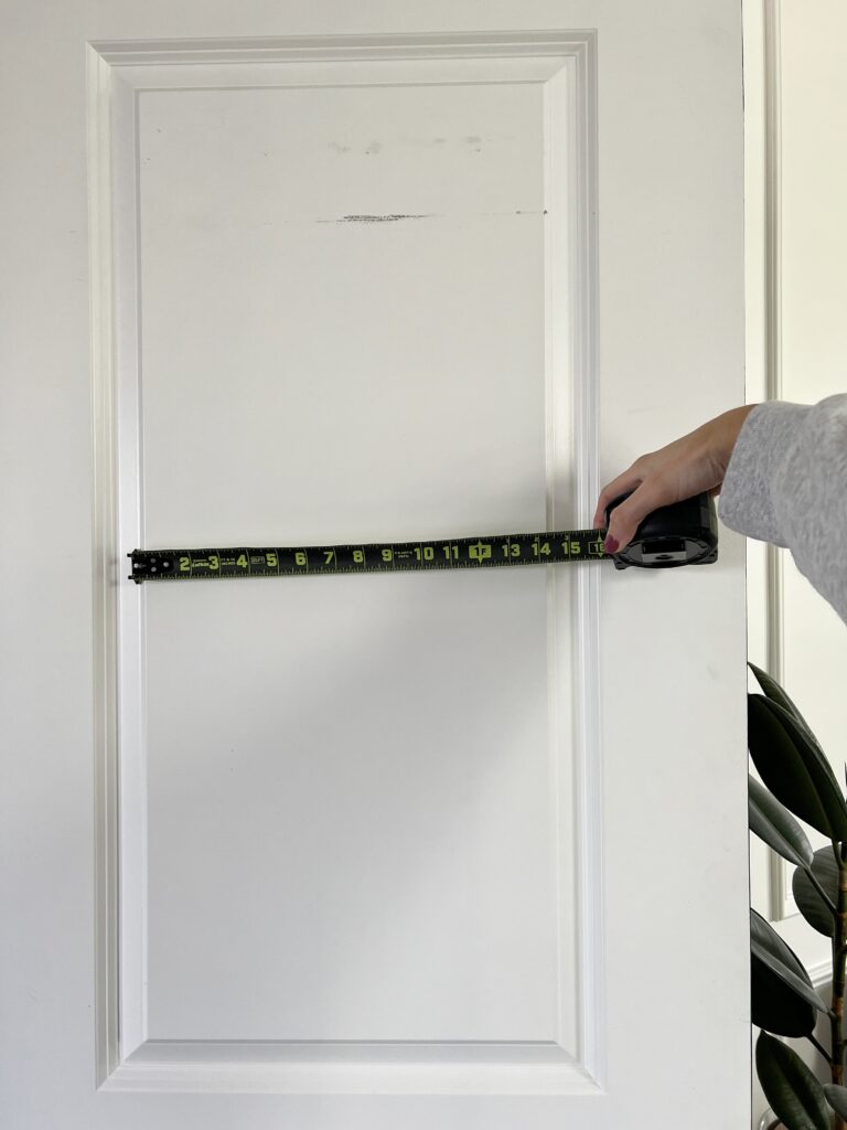 measuring hollow core door for a DIY spice rack