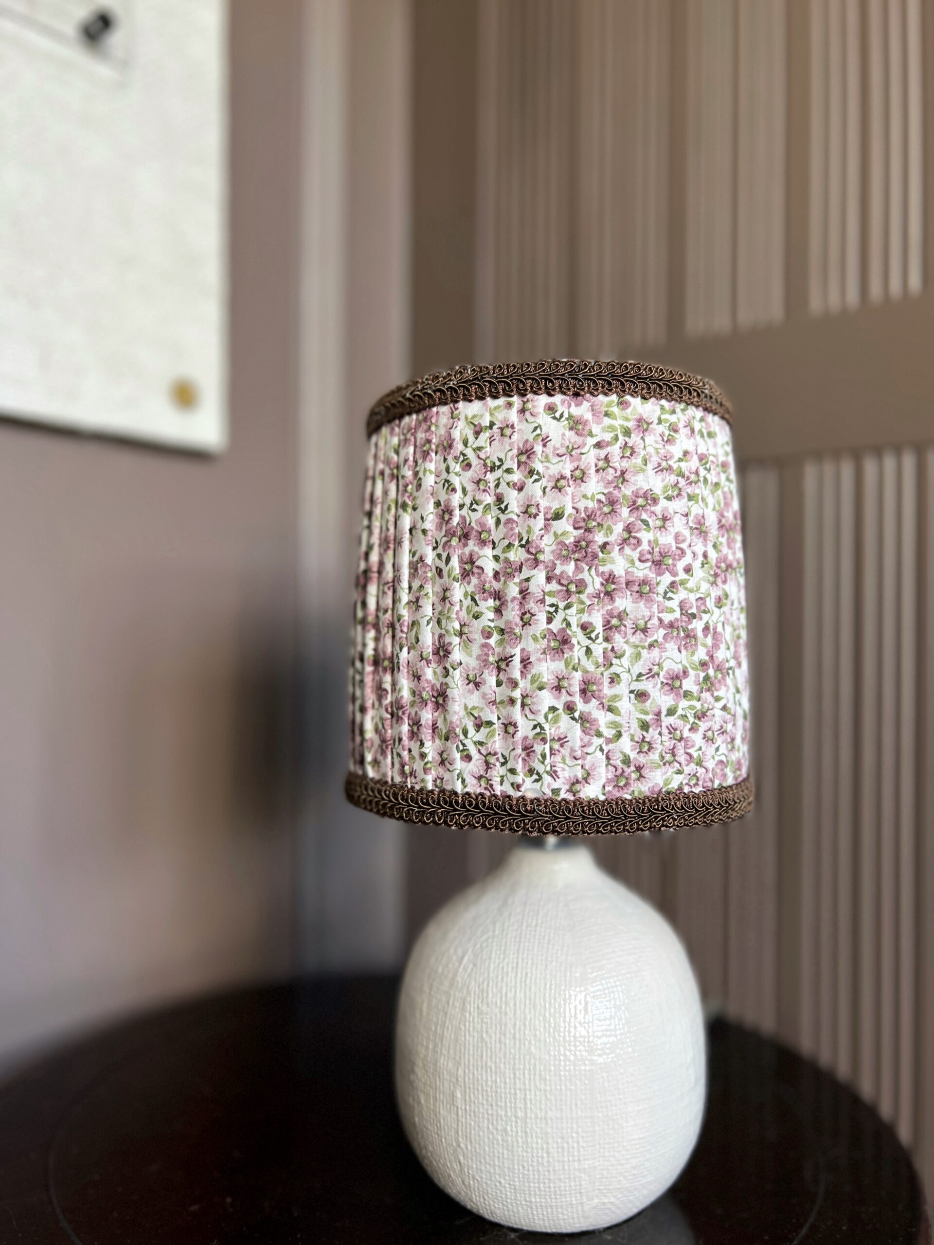 Easy No Sew Pleated DIY Fabric Lampshade Makeover
