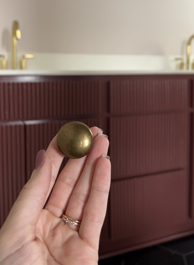 bathroom vanity makeover brass knobs