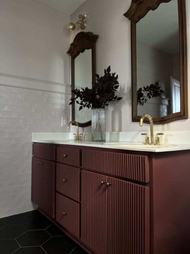 double fluted bathroom vanity
