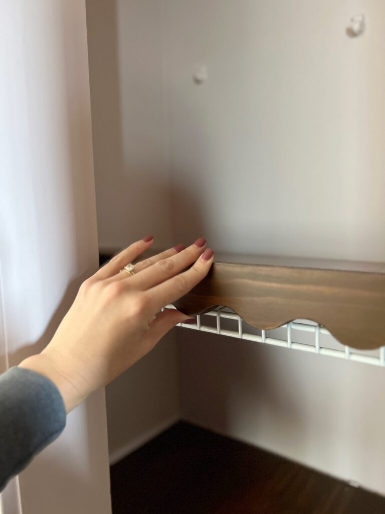 diy wire shelf covers with scallop edge