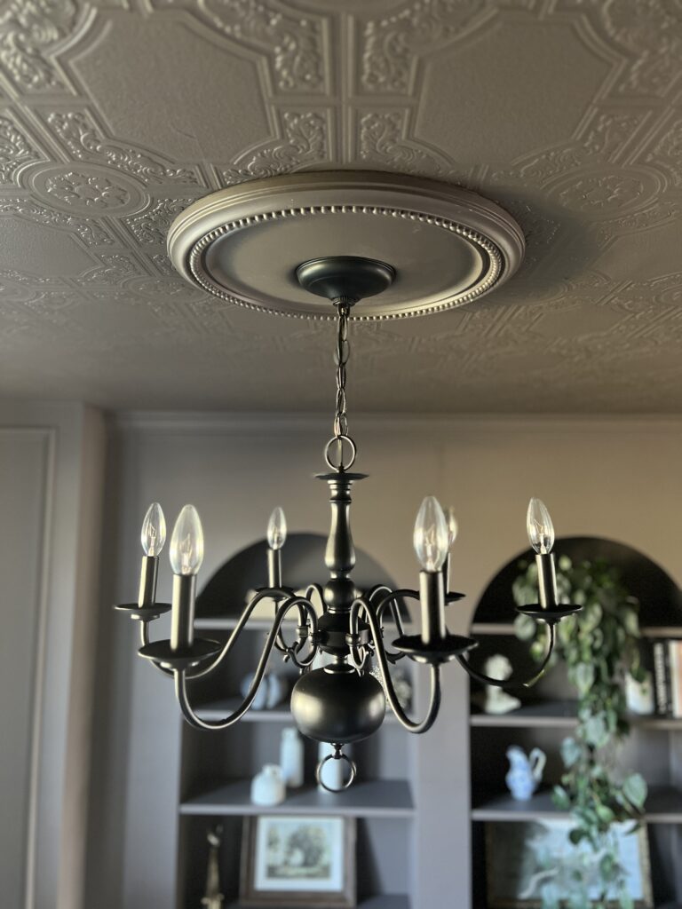 painted brass chandelier