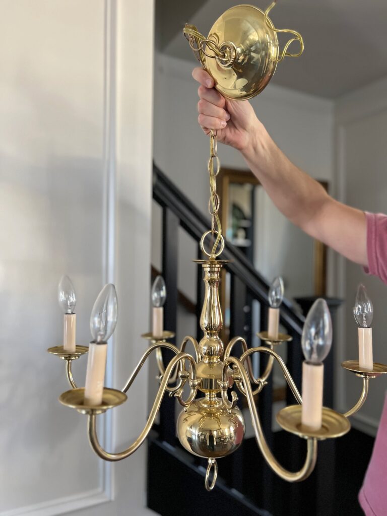 DIY Antique Brass Chandelier Tutorial