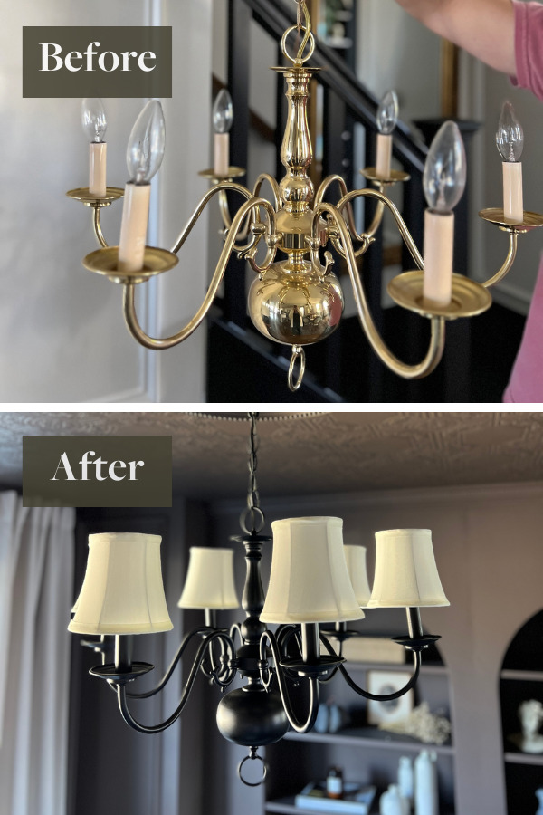 chandelier makeover before and after