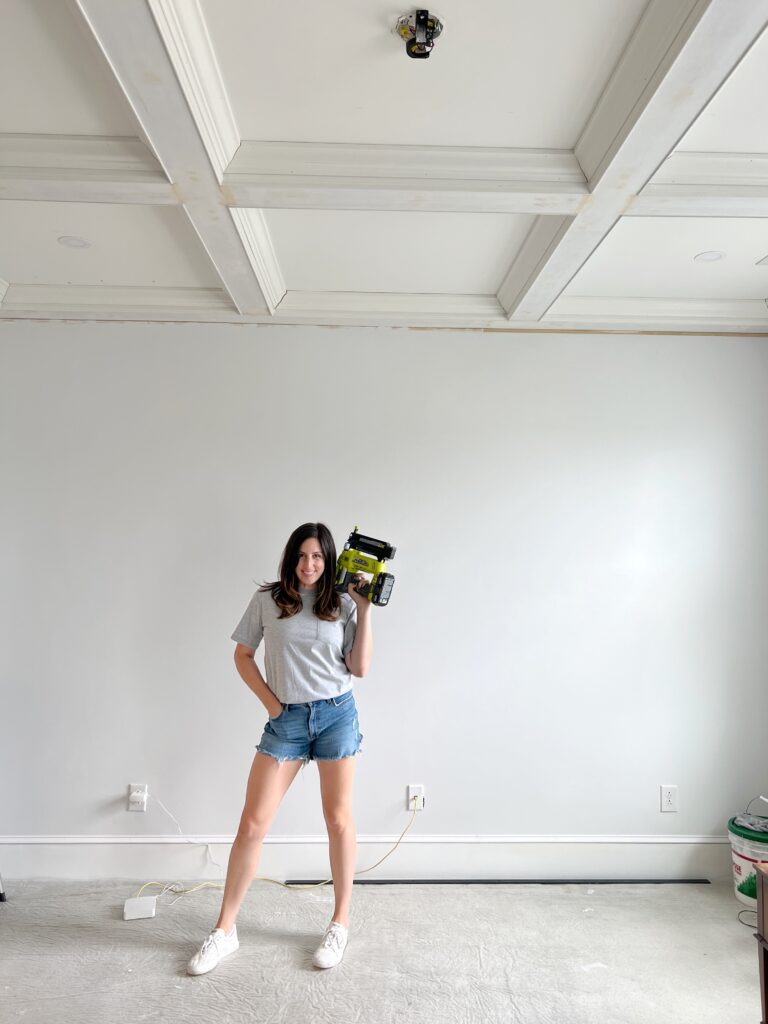 how to build a DIY coffered ceiling