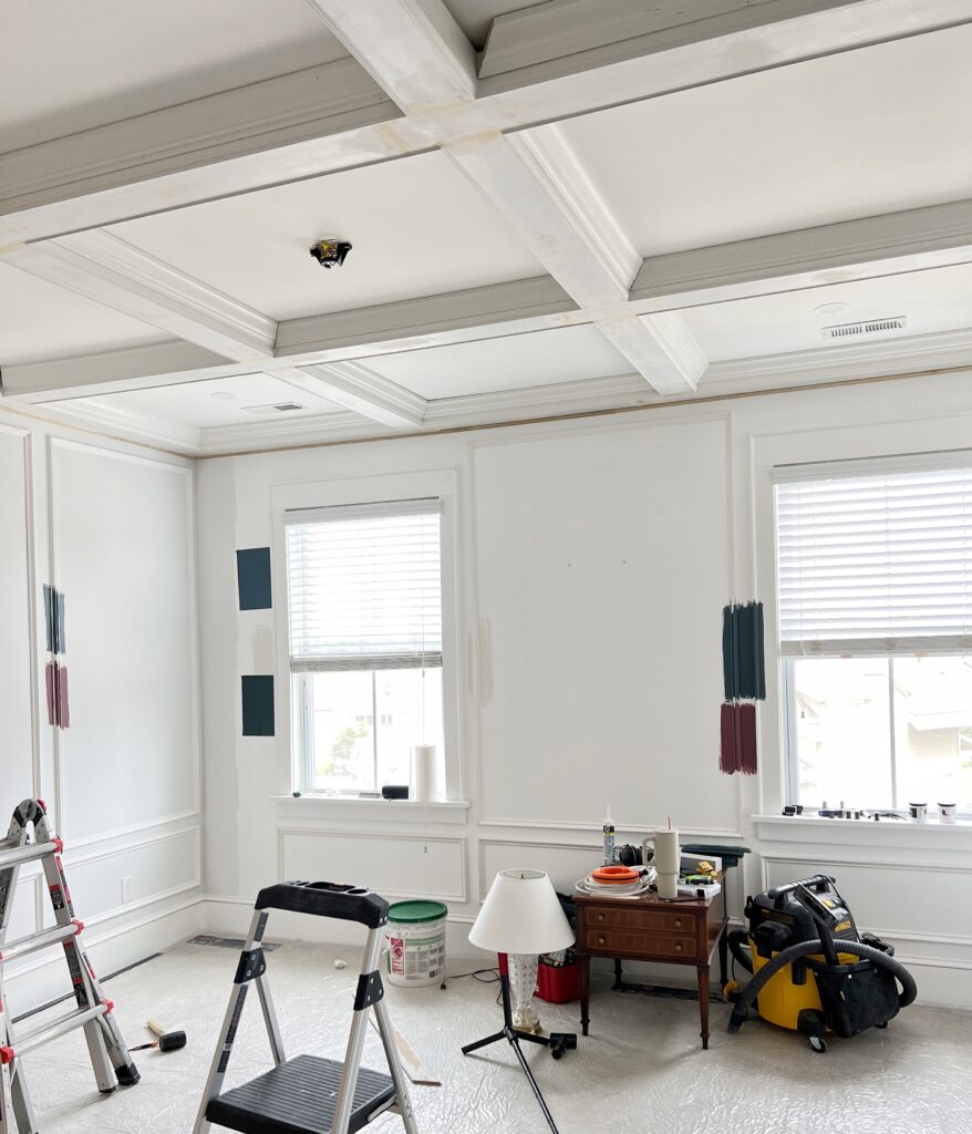 wood coffered ceiling