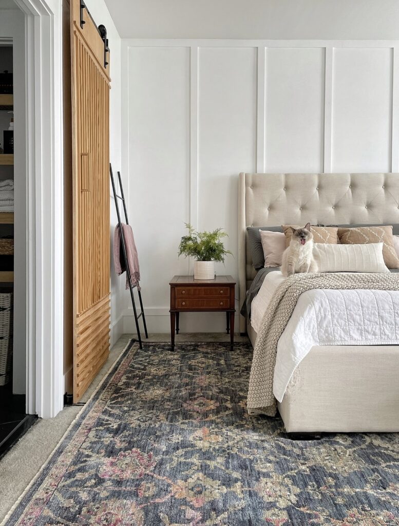 modern vintage bedroom white walls