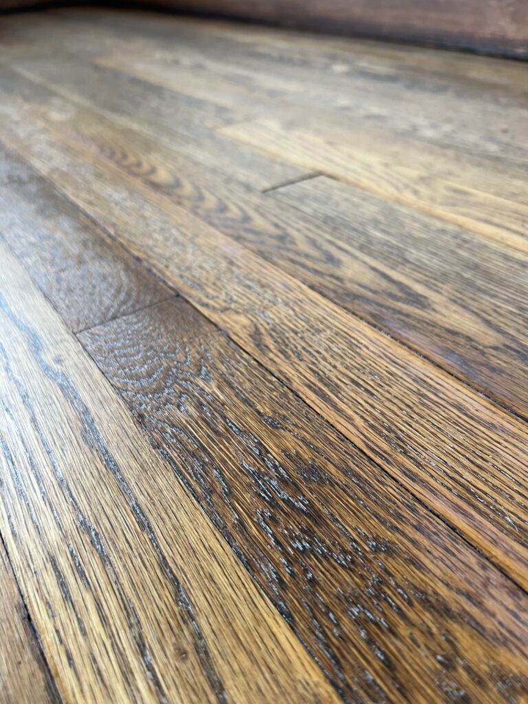 hardwood floor wood grain turning white