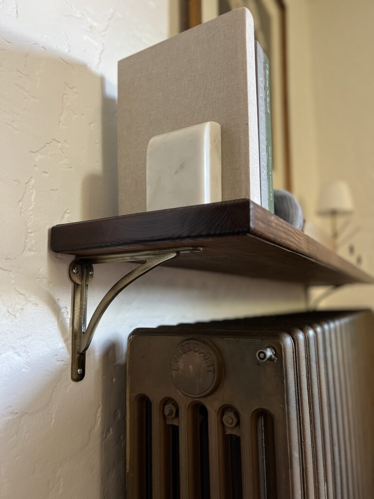 diy shelf with brackets