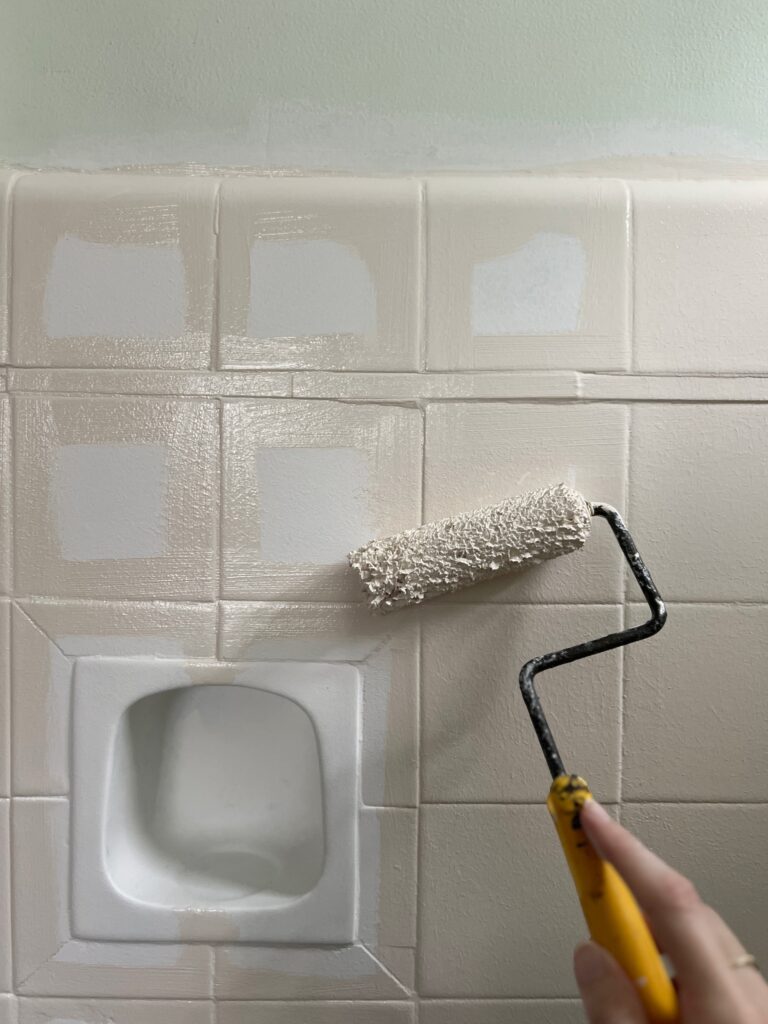 how to paint bathroom tile