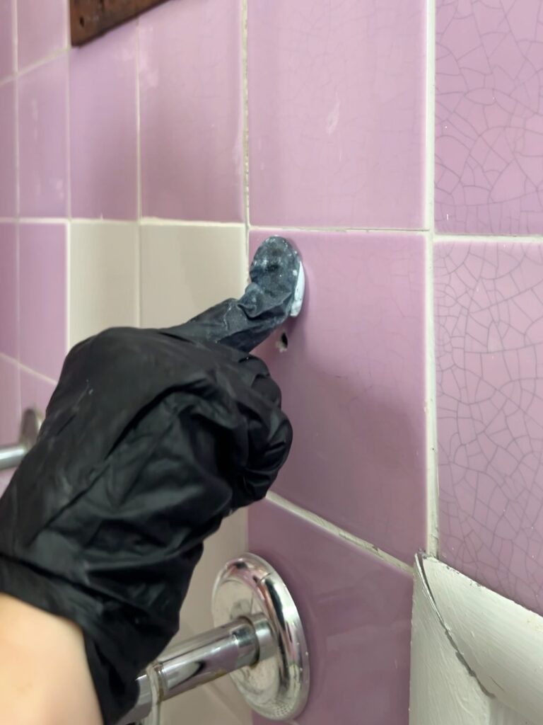 how to paint shower tiles in bathroom