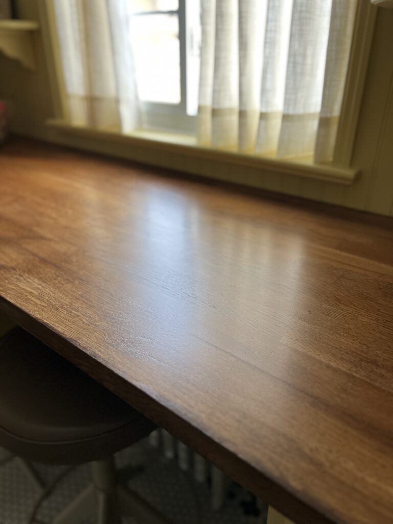 stained butcher block countertop