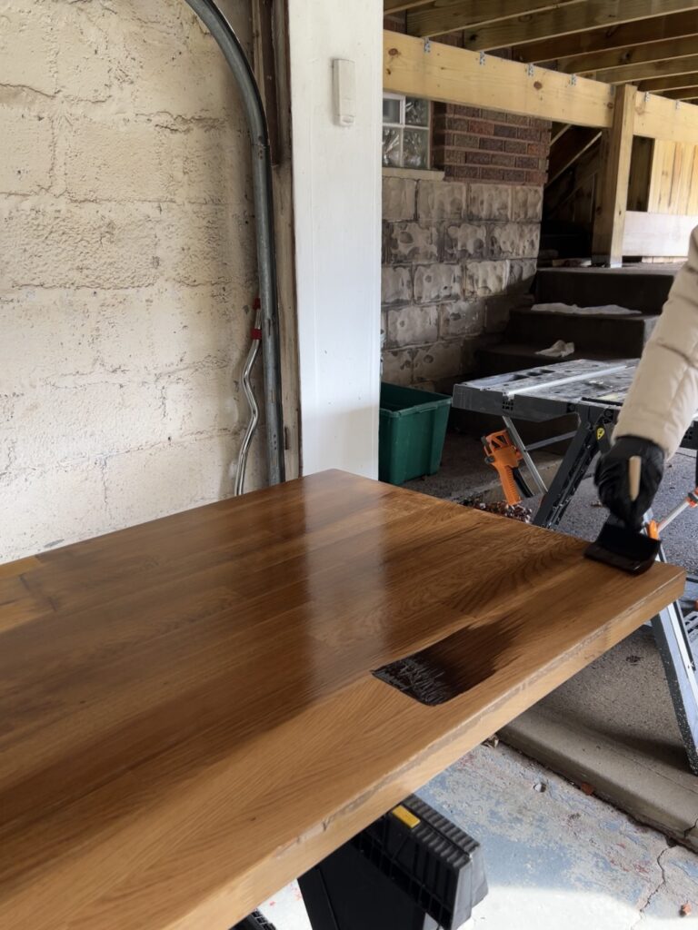 staining butcher block dark