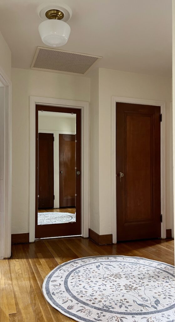 hallway with diy decorative ceiling vent cover
