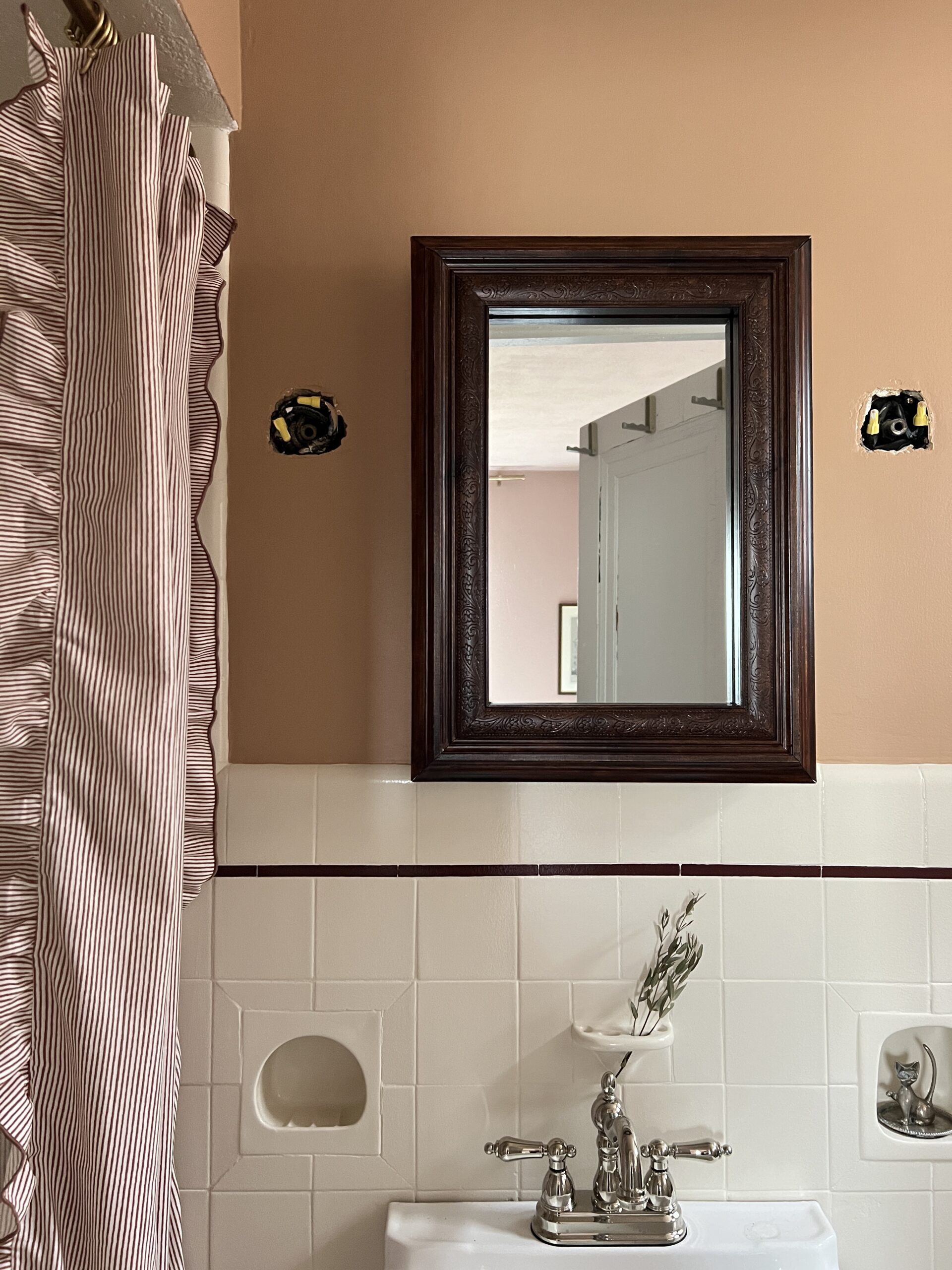 how to frame a medicine cabinet mirror