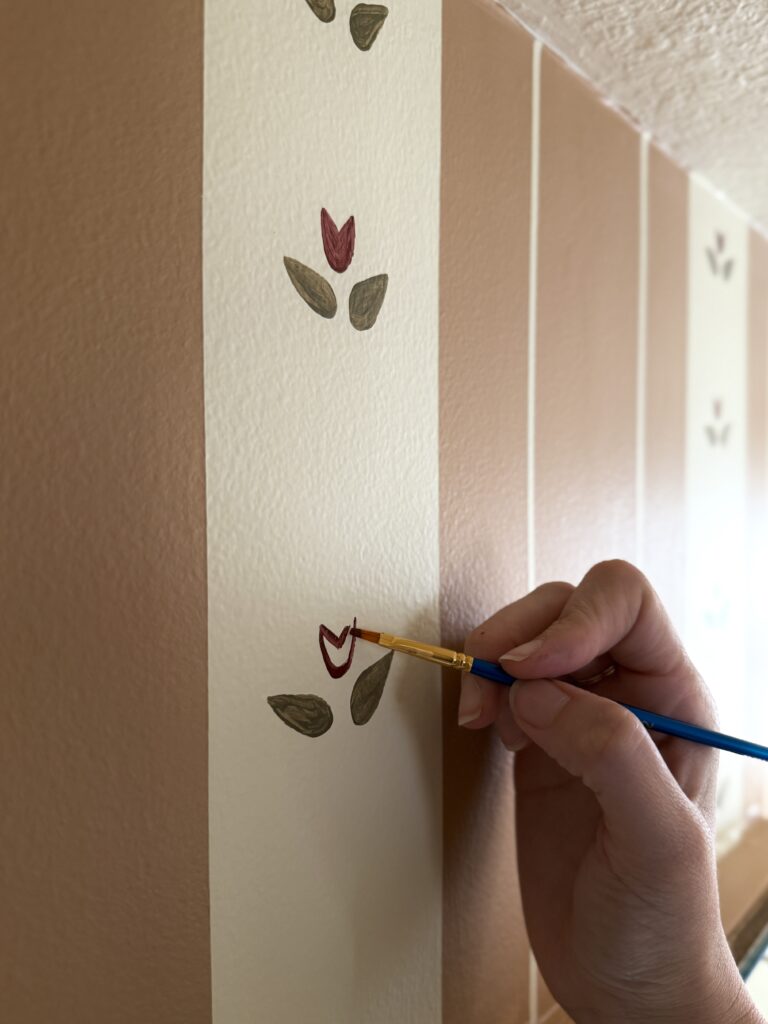 hand painted tulip wallpaper