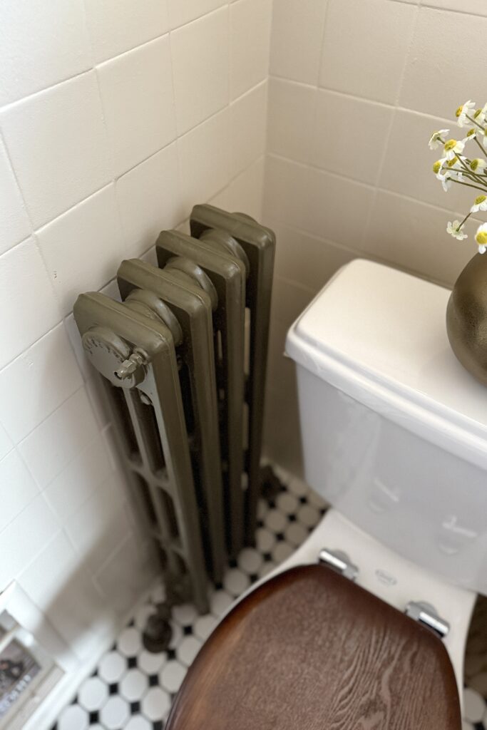 diy painted radiator green