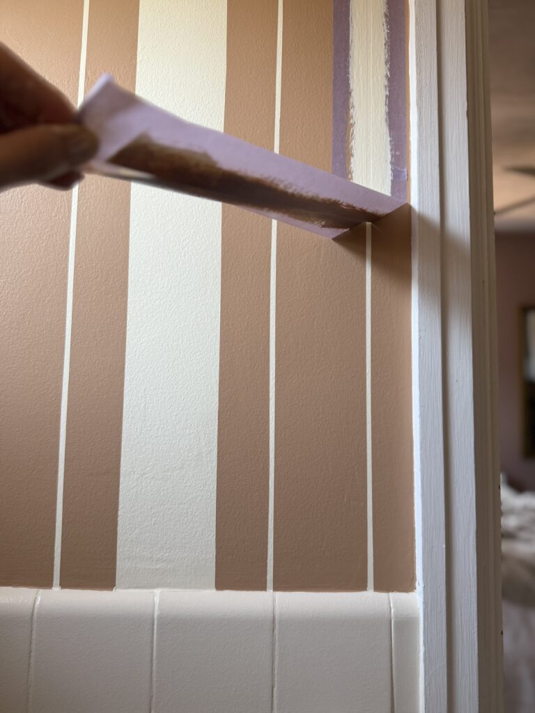 floral stripe wallpaper diy