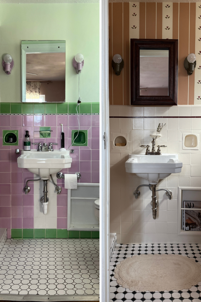 painted bathroom tiles before and after