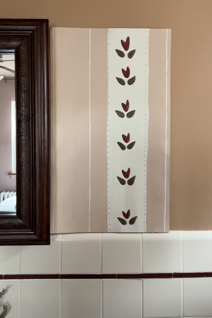 stripe and floral wallpaper diy