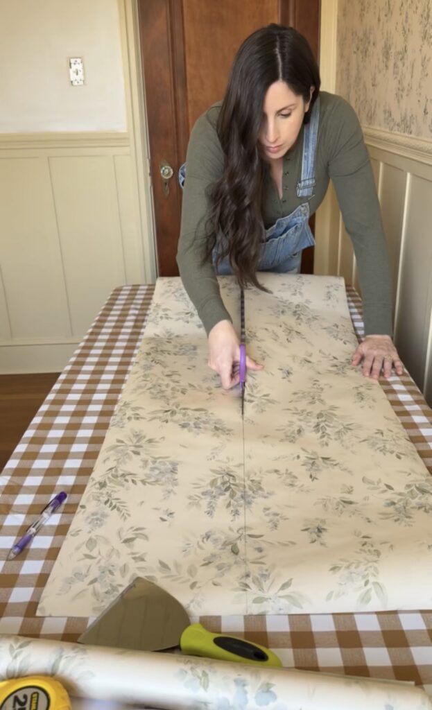 how to hang wallpaper in a corner