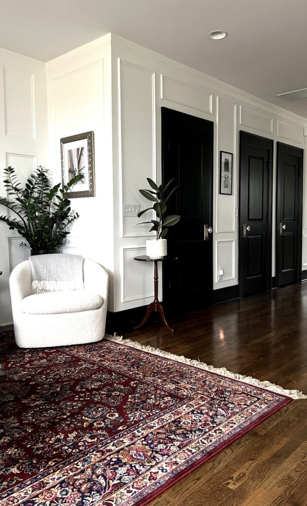 black interior trim and doors